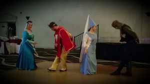 Saltarello curtsy and bow