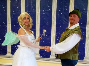 Fairy Godmother hold hand with Leprechaun