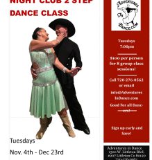 November/December Night Club 2 Step Dance Class